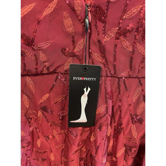 NWT Ever Pretty Dress Gown Red Sequin Women’s 8 Large Wedding Dance Gala Event - Picture 7 of 7